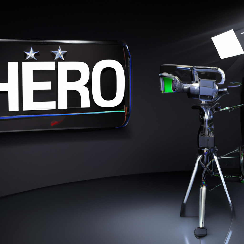 Minimalist news studio with lighting and desk